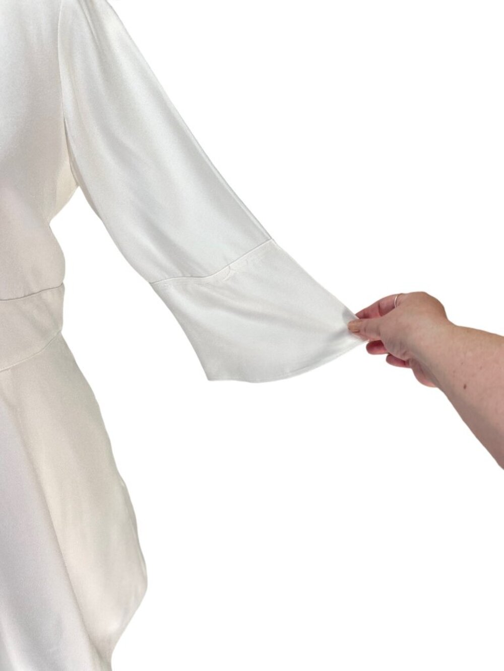 Reiss Midi Dress White Size 6 Graduation White Party Spring Summer Minimalist - Picture 10 of 16